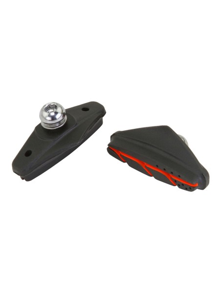 50mm 3 Line Brake Shoes Black/Red.